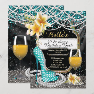 Cursos y bebidas Damas Invitaciones de cumpleaños