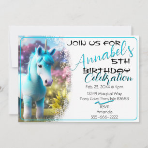 Curte 3D Espíritu Unicorn Pony 23 Invitación de cu