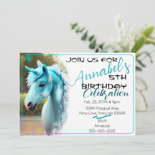 Curte 3D Espíritu Unicorn Pony 27 Invitación de cu