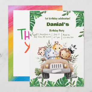 Curte Animal 1ª invitación de cumpleaños