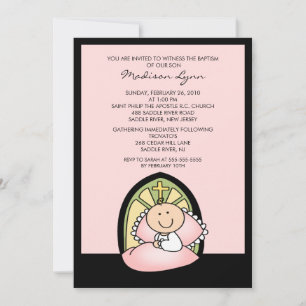 Curte Baby Baptism Christening Invitación