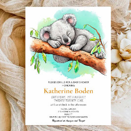 Curte Baby Koala Baby Shower Invitación
