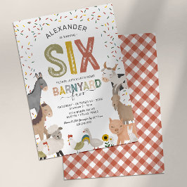 Curte Barnyard Farm 6ª Invitación de cumpleaños