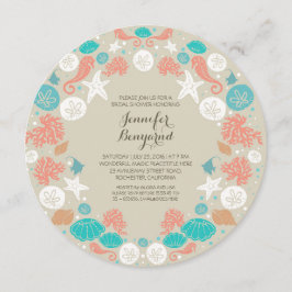 Curte beach wreath bridal ducha invitaciones
