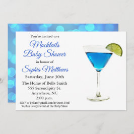 Curte Blue Mocktails Invitación de Baby Shower Boy