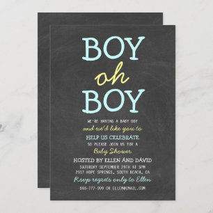 Curte Boy Oh Boy Baby Shower Invitaciones