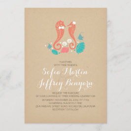 Curte caballitos de mar invitación casual a la bod