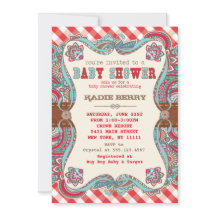 Curte Country Western Baby Shower Invitaciones