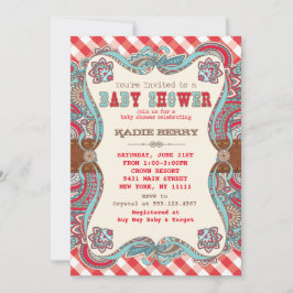 Curte Country Western Baby Shower Invitaciones