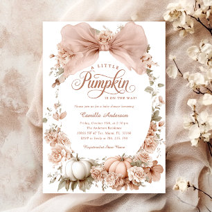Curte Fall Pequeña Calabaza Invitación de Baby Sho