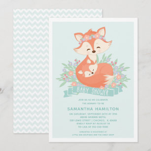 Curte Fox Woodland Boy Invitación a Baby Shower