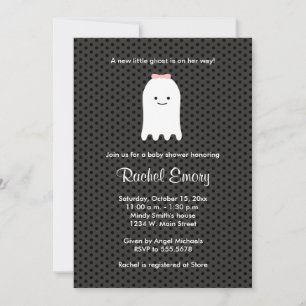 Curte Ghost Baby Girl Invitaciones a la ducha Hall