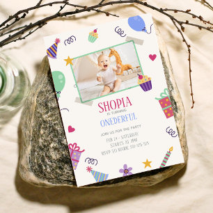 Curte Happy con una foto de la invitación por el p