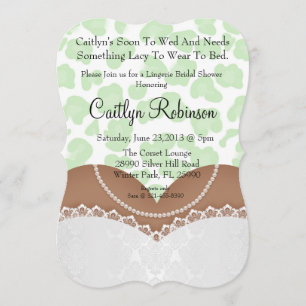 Curte Lace Bra Lingerie Bridal Shower Invitación