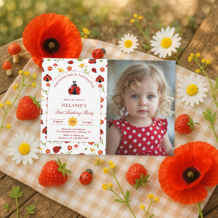Curte Ladybug 1ª Invitación a la foto de cumpleaño