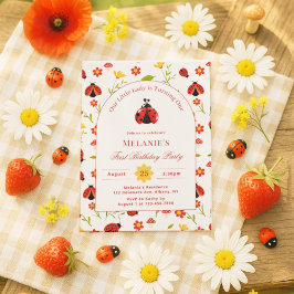 Curte Ladybug Primera Invitación de Cumpleaños