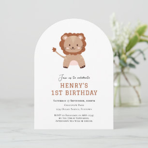 Curte Lion arch 1ª invitación de cumpleaños