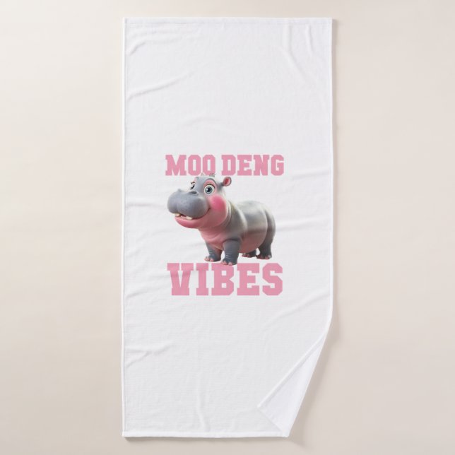 Curte MOO DENG VIBES Only Baby Hippo Kindergarten  (Toalla de baño)
