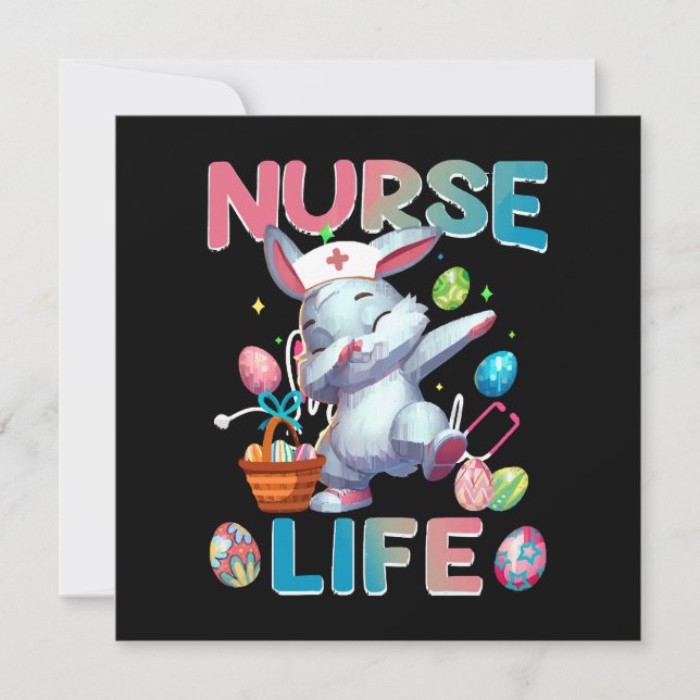 Curte Nurs Life Dabbing Easter Bunny (Anverso)