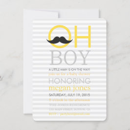 Curte Oh Boy Mustache Invitaciones A La Ducha Bebé