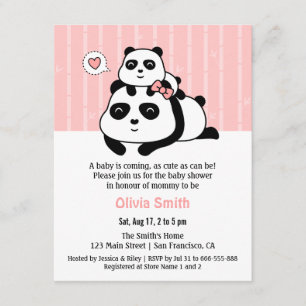 Curte Panda Cub y Mommy Baby Shower Invitaciones