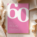 Curte Pink Sesenta y sesenta invitaciones a la fie<br><div class="desc">Presentamos una encantadora invitación a la fiesta de cumpleaños 60 en blanco y rosa que combina perfectamente el encanto del viejo mundo del audaz número de letra serif '60' con una plantilla moderna y personalizable. Esta invitación no es solamente una carta, es un gran placer apreciar el hito de cumplir...</div>