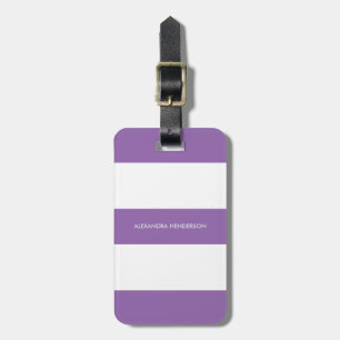 Curte Purple Stripe Travel   Etiqueta de equipaje 