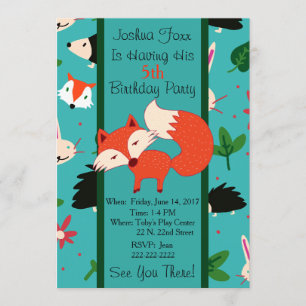 Curte Red Fox Design Invitación al cumpleaños de l