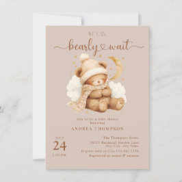 Curte Teddy Bear Baby Shower Invitaciones