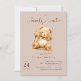 Curte Teddy Bear Baby Shower Invitaciones