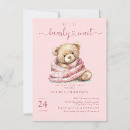 Curte Teddy Bear Baby Shower Invitaciones