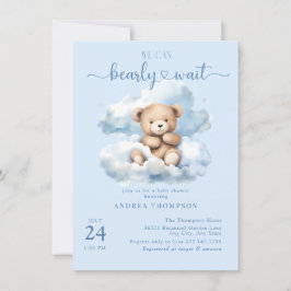 Curte Teddy Bear Baby Shower Invitaciones