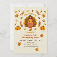 Curte Thanksending Turkey Invitación