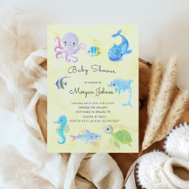 Curte Under the Sea Watercolor Invite De Baby Show
