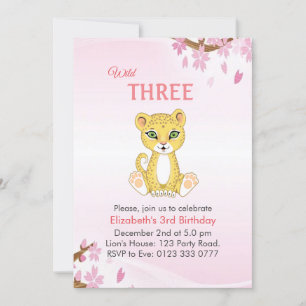 Curte Wild Three Leopard Invitación a los tres cum