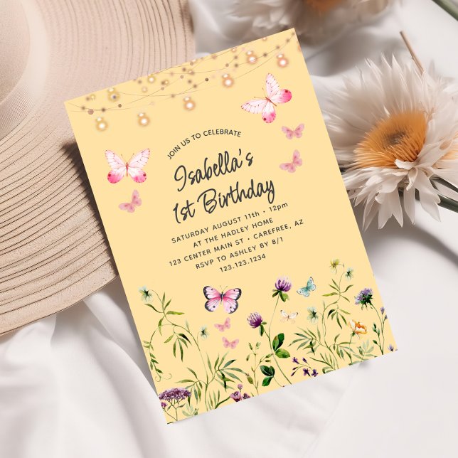 Curte Wildflower Amarillo Invitación al primer cum (Subido por el creador)