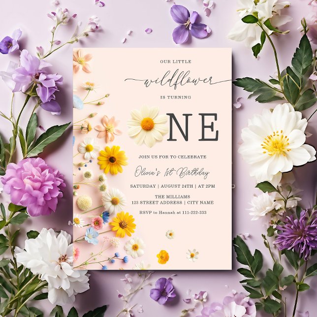 Curte Wildflower Invitación de cumpleaños 1 (Subido por el creador)