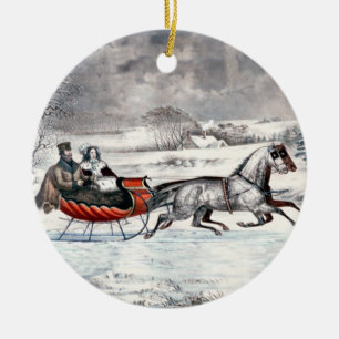 Curtidor y Ives - ornamento - el camino, invierno