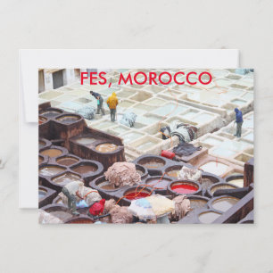 curtidurías de Fez, Marruecos tarjeta