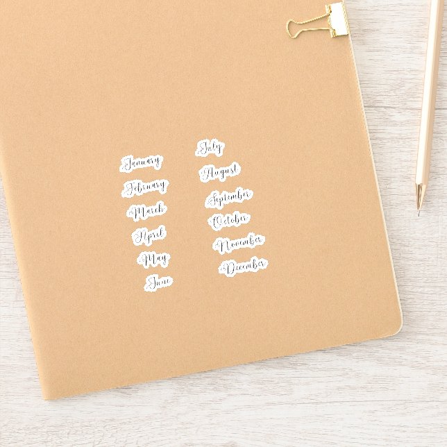 Curva de conjunto de Pegatinas de meses del año (Cuaderno)