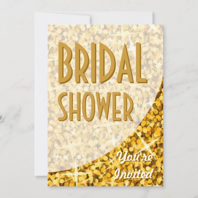 Curva "Gold" de Glitz Invitación a "Bridal Shower" (Anverso)