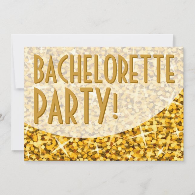 Curva "Gold" de Glitz Invitación a la "Bachelorett (Anverso)