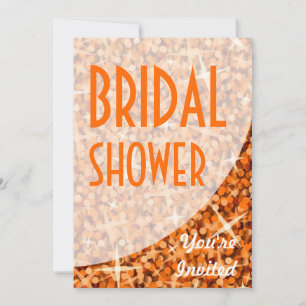 Curva Naranja de Glitz invitación "Bridal Shower"