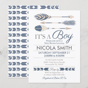 Curva tribal Baby Shower Invitación Boy