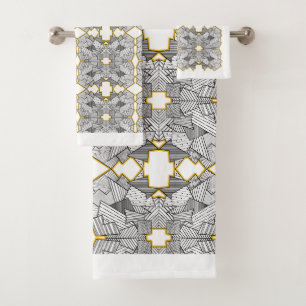 Curvas abstractas y círculos de plata y oro