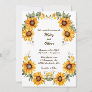 Curvas de girasol: Invitación a la boda personaliz