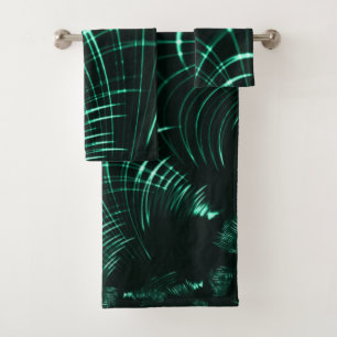 Curvas punteadas en combinación de verde selva y n
