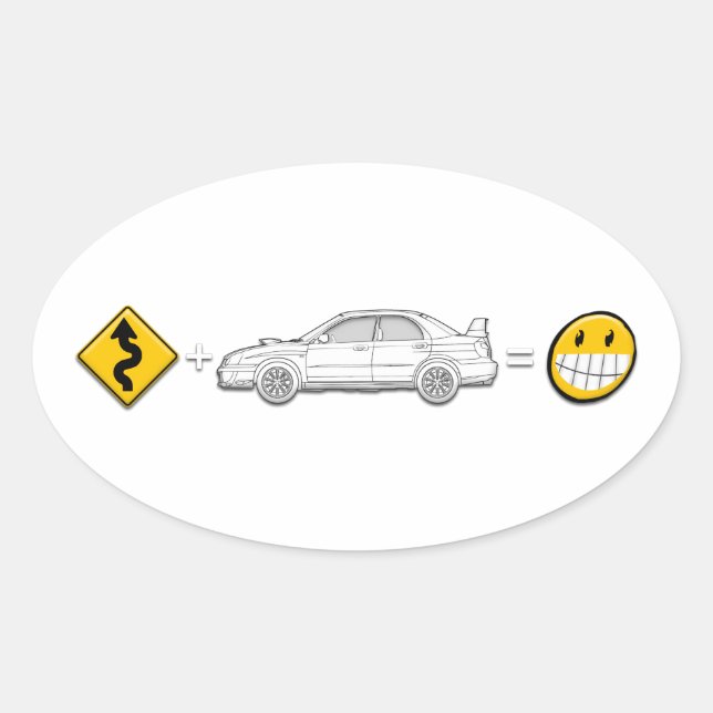 Curvas, Subaru, igual a pegatina divertido (Anverso)