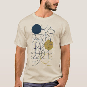 Curvas y círculos de camisetas de hombres de arte