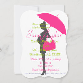 Curvy Magenta Silhouette Baby Invitaciones a Ducha